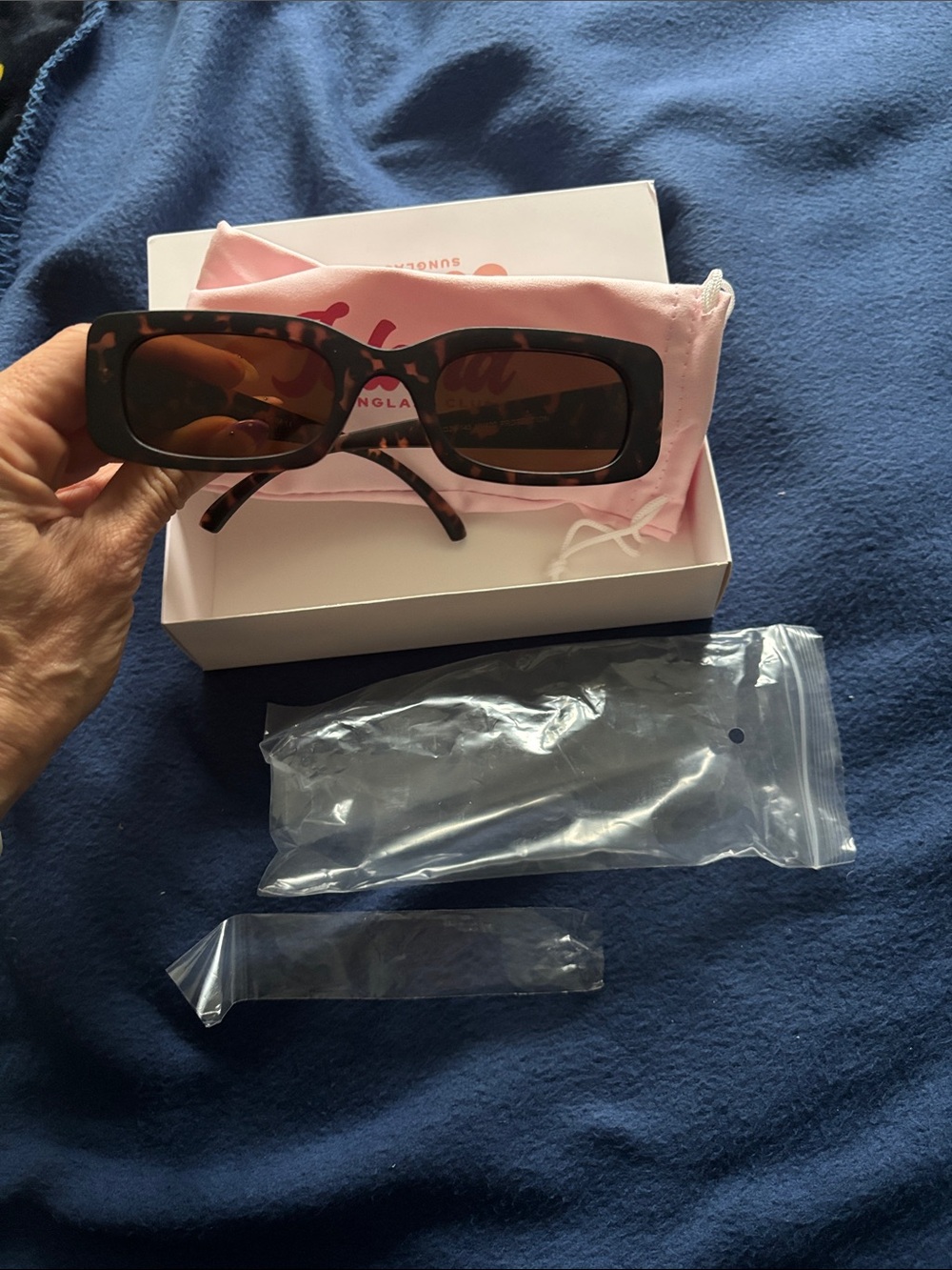 Tortoiseshell Rectangular Women's Sunglasses - Brown Lenses